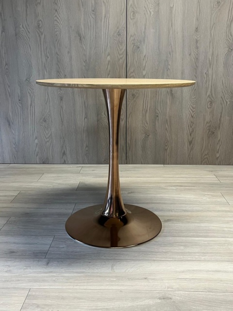 Stół okrągły VICTORY SLIM LIGHT WOOD 70 cm COPPER Stół okrągły VICTORY SLIM LIGHT WOOD 70 cm COPPER
