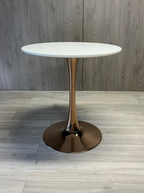 Stół okrągły VICTORY SLIM WHITE 70 cm COPPER