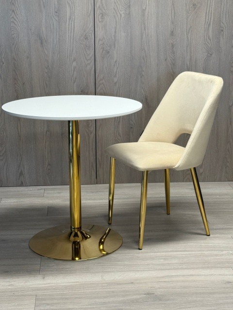 Stół okrągły VICTORY WHITE 70 cm GOLD Stół okrągły VICTORY WHITE 70 cm GOLD