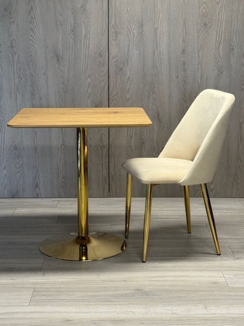 Stół skandynawski kwadratowy TORI Dark Wood 70 GOLD Stół skandynawski kwadratowy TORI Dark Wood 70 GOLD