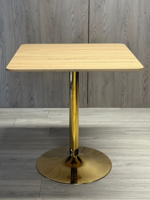 Stół skandynawski kwadratowy TORI Light Wood 70 GOLD Stół skandynawski kwadratowy TORI Light Wood 70 GOLD