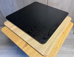 Stół skandynawski kwadratowy TORI SLIM Black WOOD 70 COPPER