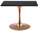 Stół skandynawski kwadratowy TORI SLIM Black WOOD 70 COPPER