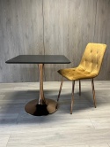 Stół skandynawski kwadratowy TORI SLIM Black WOOD 70 COPPER
