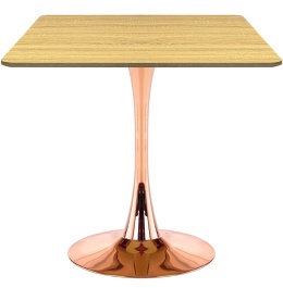 Stół skandynawski kwadratowy TORI SLIM Dark Wood 70 COPPER