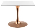 Stół skandynawski kwadratowy TORI SLIM WHITE 70 COPPER