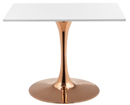 Stół skandynawski kwadratowy TORI SLIM WHITE 70 COPPER