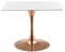 Stół skandynawski kwadratowy TORI SLIM WHITE 70 COPPER