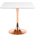 Stół skandynawski kwadratowy TORI SLIM WHITE 70 COPPER