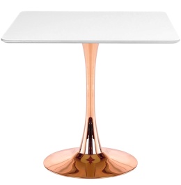Stół skandynawski kwadratowy TORI SLIM WHITE 70 COPPER