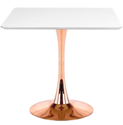 Stół skandynawski kwadratowy TORI SLIM WHITE 70 COPPER