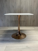 Stół skandynawski kwadratowy TORI SLIM WHITE 70 COPPER