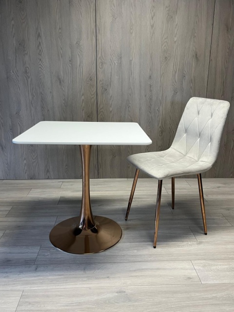 Stół skandynawski kwadratowy TORI SLIM WHITE 70 COPPER Stół skandynawski kwadratowy TORI SLIM WHITE 70 COPPER