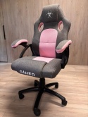 Fotel obrotowy do biurka CARRERA M STONE GREY + PINK FABRIC