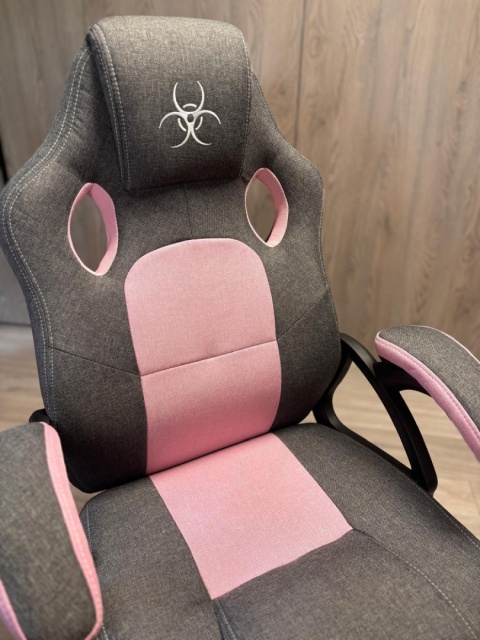 Fotel obrotowy do biurka CARRERA M STONE GREY + PINK FABRIC Fotel obrotowy do biurka CARRERA M STONE GREY + PINK FABRIC