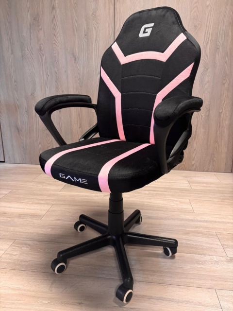Fotel obrotowy do biurka MARIO ALCANTARA BLACK + PINK Fotel obrotowy do biurka MARIO ALCANTARA BLACK + PINK