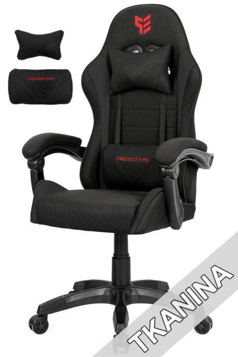 Fotel obrotowy gamingowy ENZO XL BLACK FABRIC OUTLET Fotel obrotowy gamingowy ENZO XL BLACK FABRIC OUTLET