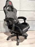 Fotel obrotowy gamingowy XL POKER PRO BLACK ALCANTARA OUTLET