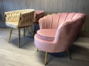 Krzesło Fotel Muszla Lugano DONNA VELVET PINK OUTLET