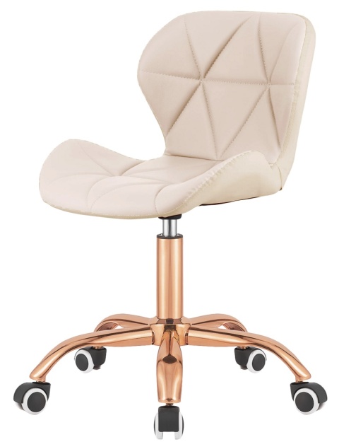 Krzesło obrotowe VASTO OFFICE PU CREAM ROSE GOLD Krzesło obrotowe VASTO OFFICE PU CREAM ROSE GOLD