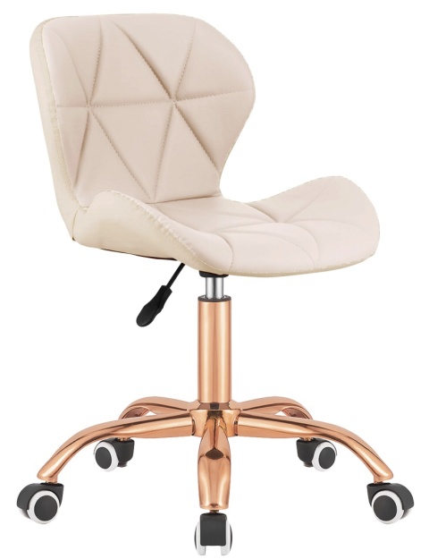 Krzesło obrotowe VASTO OFFICE PU CREAM ROSE GOLD Krzesło obrotowe VASTO OFFICE PU CREAM ROSE GOLD
