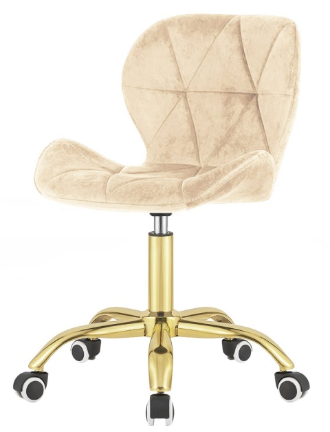 Krzesło obrotowe VASTO OFFICE VELVET BEIGE GOLD