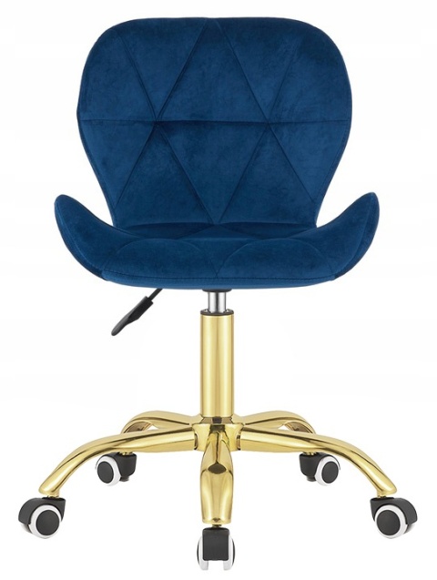 Krzesło obrotowe VASTO OFFICE VELVET BLUE GOLD Krzesło obrotowe VASTO OFFICE VELVET BLUE GOLD