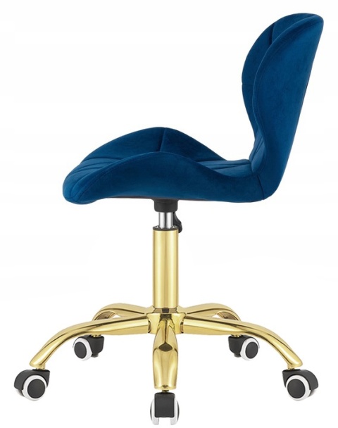 Krzesło obrotowe VASTO OFFICE VELVET BLUE GOLD Krzesło obrotowe VASTO OFFICE VELVET BLUE GOLD
