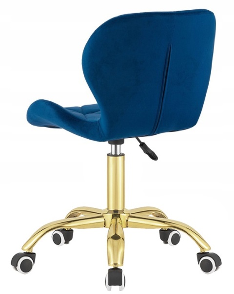 Krzesło obrotowe VASTO OFFICE VELVET BLUE GOLD Krzesło obrotowe VASTO OFFICE VELVET BLUE GOLD