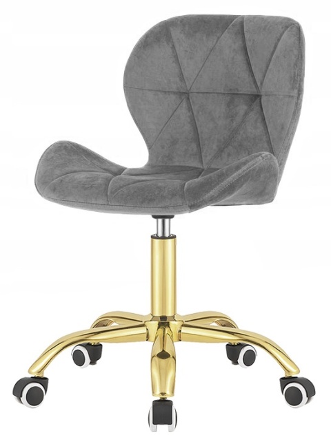 Krzesło obrotowe VASTO OFFICE VELVET DARK GREY GOLD Krzesło obrotowe VASTO OFFICE VELVET DARK GREY GOLD