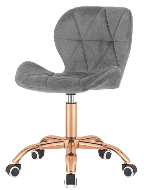 Krzesło obrotowe VASTO OFFICE VELVET DARK GREY ROSE GOLD Krzesło obrotowe VASTO OFFICE VELVET DARK GREY ROSE GOLD