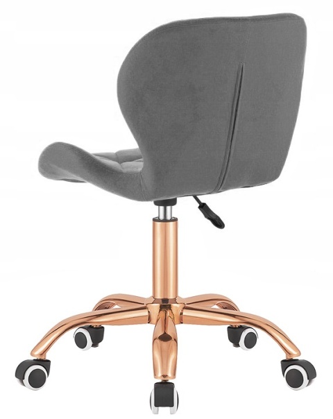 Krzesło obrotowe VASTO OFFICE VELVET DARK GREY ROSE GOLD Krzesło obrotowe VASTO OFFICE VELVET DARK GREY ROSE GOLD