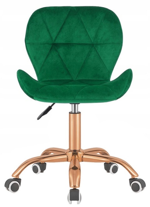 Krzesło obrotowe VASTO OFFICE VELVET GREEN ROSE GOLD Krzesło obrotowe VASTO OFFICE VELVET GREEN ROSE GOLD