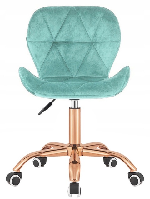 Krzesło obrotowe VASTO OFFICE VELVET MINT ROSE GOLD Krzesło obrotowe VASTO OFFICE VELVET MINT ROSE GOLD