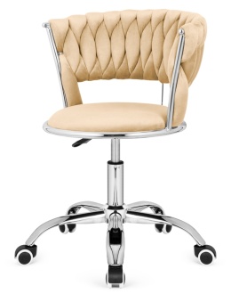 Krzesło obrotowe warkocz TRECCIA OFFICE BEIGE VELVET