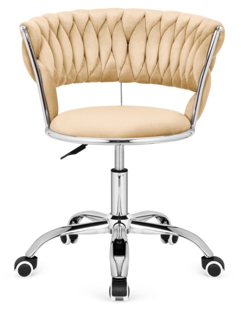 Krzesło obrotowe warkocz TRECCIA OFFICE BEIGE VELVET Krzesło obrotowe warkocz TRECCIA OFFICE BEIGE VELVET