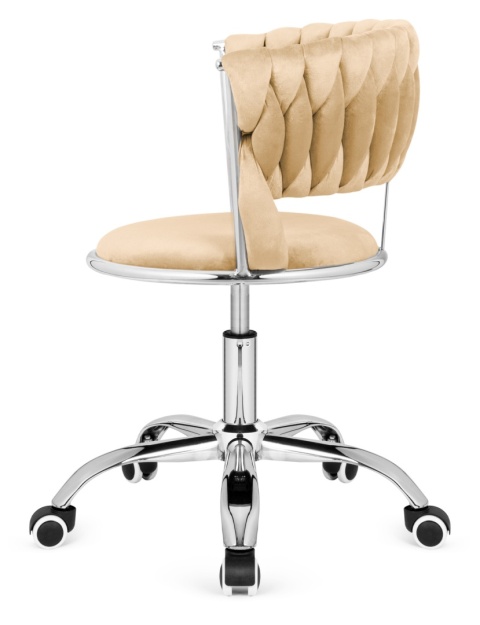 Krzesło obrotowe warkocz TRECCIA OFFICE BEIGE VELVET Krzesło obrotowe warkocz TRECCIA OFFICE BEIGE VELVET