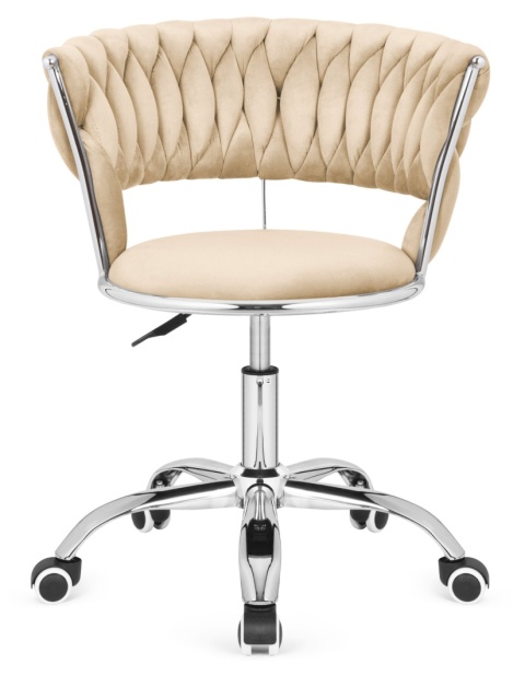 Krzesło obrotowe warkocz TRECCIA OFFICE BEIGE VELVET Krzesło obrotowe warkocz TRECCIA OFFICE BEIGE VELVET