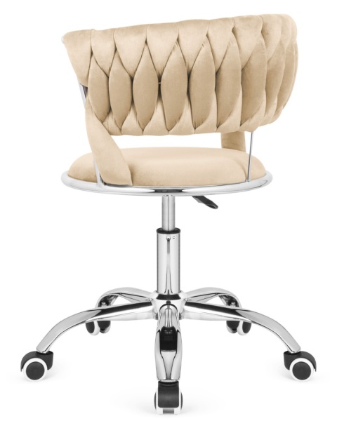 Krzesło obrotowe warkocz TRECCIA OFFICE BEIGE VELVET Krzesło obrotowe warkocz TRECCIA OFFICE BEIGE VELVET