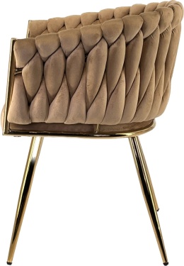 Krzesło plecione Lugano fotel TRECCIA SAND VELVET GOLD II gatunek