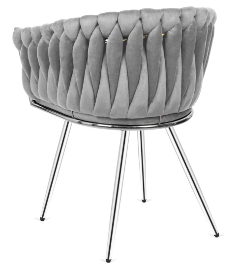 Krzesło plecione Lugano fotel TRECCIA GREY VELVET SILVER II GATUNEK Krzesło plecione Lugano fotel TRECCIA GREY VELVET SILVER II GATUNEK
