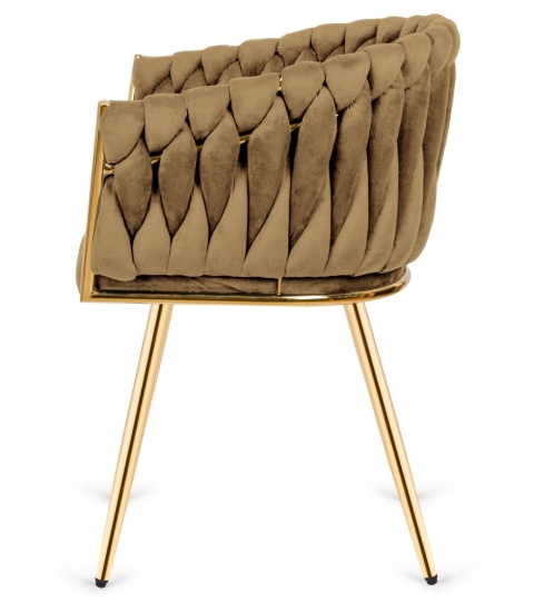 Krzesło plecione Lugano fotel TRECCIA SAND VELVET GOLD Krzesło plecione Lugano fotel TRECCIA SAND VELVET GOLD