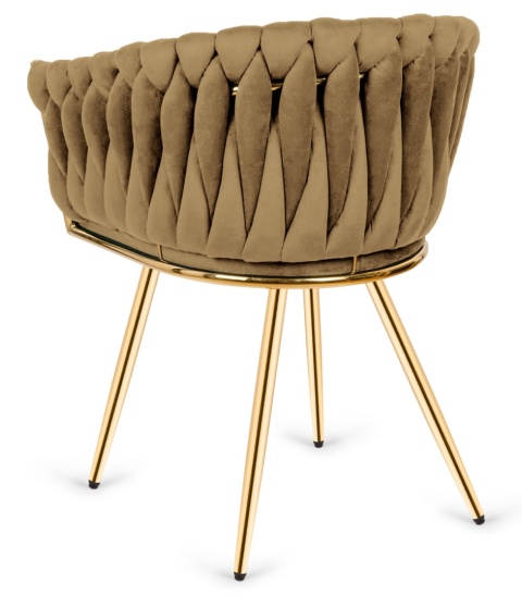 Krzesło plecione Lugano fotel TRECCIA SAND VELVET GOLD Krzesło plecione Lugano fotel TRECCIA SAND VELVET GOLD