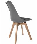 Krzesło skandynawskie MONZA LIGHT GREY - Black PU OUTLET
