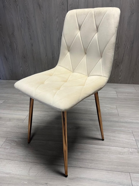 Krzesło tapicerowane BORGO VELVET BEIGE ROSE GOLD Krzesło tapicerowane BORGO VELVET BEIGE ROSE GOLD
