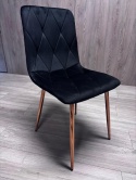 Krzesło tapicerowane BORGO VELVET BLACK ROSE GOLD