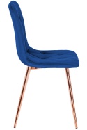 Krzesło tapicerowane BORGO VELVET BLUE ROSE GOLD