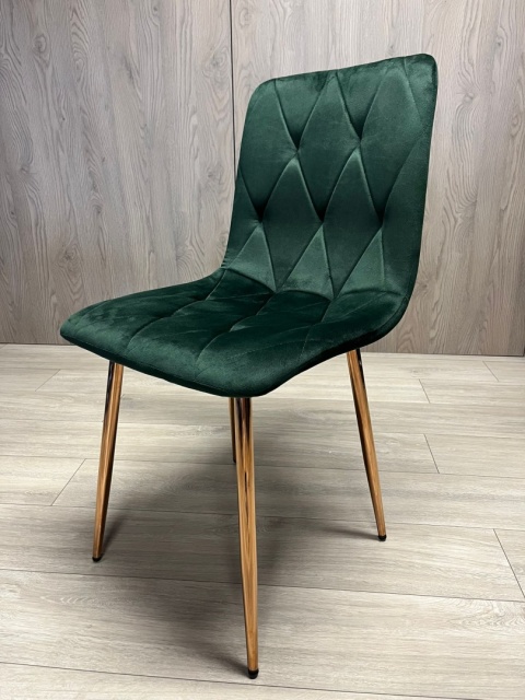 Krzesło tapicerowane BORGO VELVET GREEN FOREST ROSE GOLD Krzesło tapicerowane BORGO VELVET GREEN FOREST ROSE GOLD