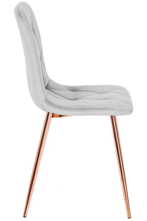 Krzesło tapicerowane BORGO VELVET LIGHT GREY ROSE GOLD Krzesło tapicerowane BORGO VELVET LIGHT GREY ROSE GOLD