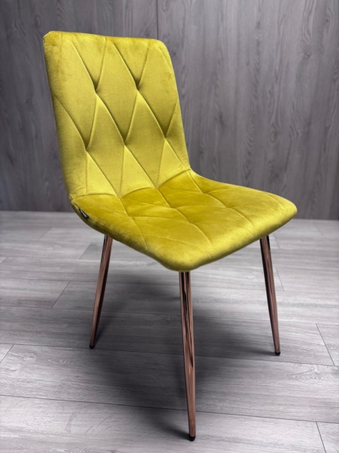 Krzesło tapicerowane BORGO VELVET OLIVE ROSE GOLD Krzesło tapicerowane BORGO VELVET OLIVE ROSE GOLD